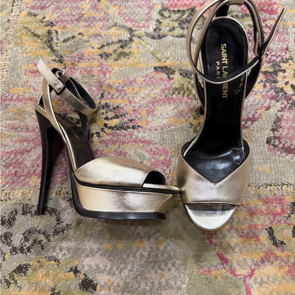 Saint Laurent Tribute Platino Ankle Strap Heels 36 size 6 - Picture 8 of 8
